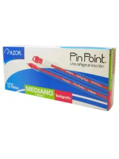 Bolígrafo Azor Pin Point Punto Mediano Rojo CJ12