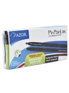Bolígrafo Azor Pin Point RT Negro Punto Mediano CJ12